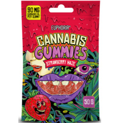Euphoria Cannabis Gummies 50g Strawberry Haze (12)