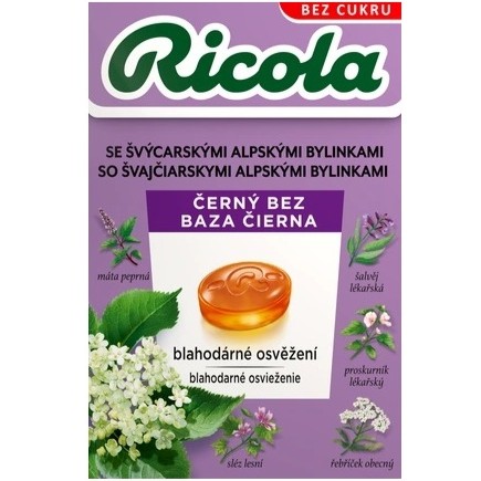 chi tiết Ricola 40g Černý Bez (20ks/kra)