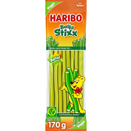 chi tiết Haribo BALLA Stixx 170g Apple