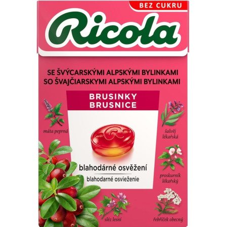 detail Ricola 40g Brusinky (20ks/kra)