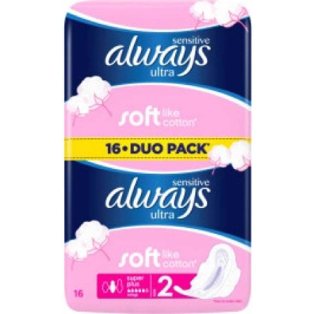 chi tiết Always Ultra Duo Sensitive Super (16ks/fol)