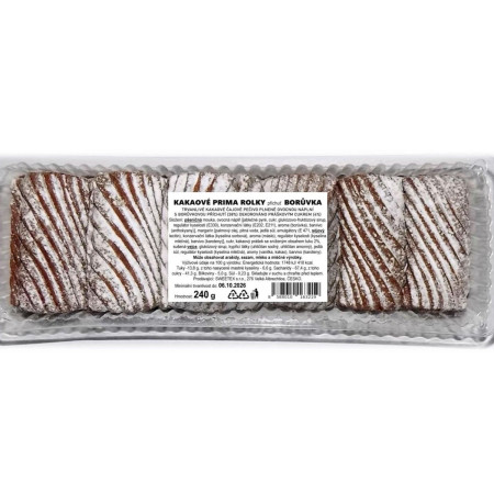 chi tiết Prima Rolky 240g Kakaové Borůvka