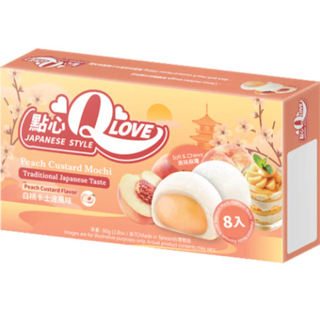 chi tiết Mochi 80g White Peach Custard