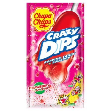chi tiết Chupa Chups Lízátko Crazy Dips Jahoha 14g