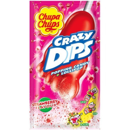chi tiết Chupa Chups Lízátko Crazy Dips Jahoha 14g