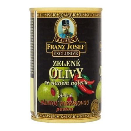 detail Franz Josef 314ml Olivy Zelené Plněné Pálivou (12)
