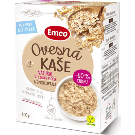 chi tiết Emco Ovesná 5x55g Kaše Natural -30% Cukru