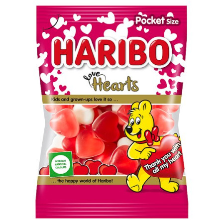 chi tiết Haribo 80g Love Hearts