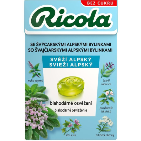 chi tiết Ricola 40g Svěží Alpský (20ks/kra)