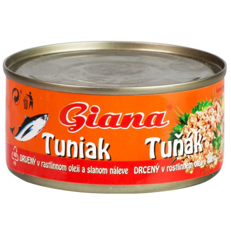 chi tiết Giana 185g Tuňák drcený v rostlinném oleji