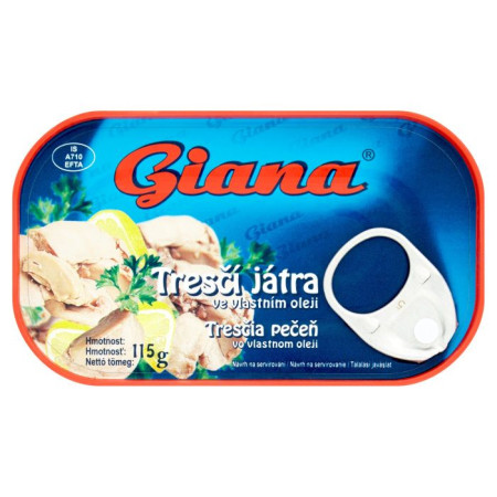 detail Giana 115g Tresčí Játra v Oleji (12)