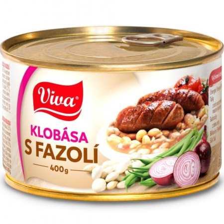 detail Viva 400g Klobása s Fazolí