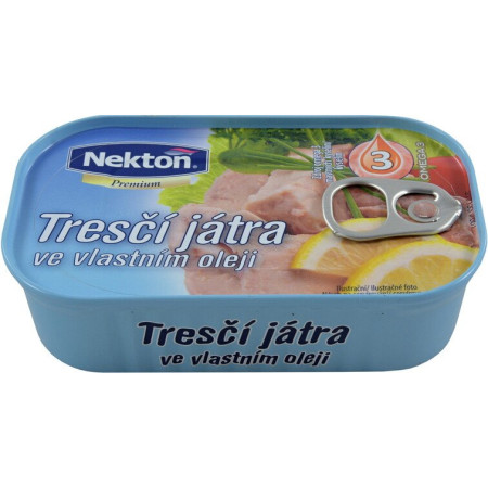 detail Nekton 115g Tresči Játra ve Vlastním Oleji