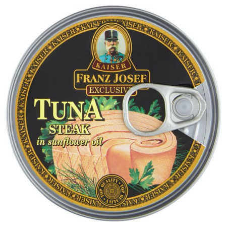 chi tiết Franz Josef 170g Tuňák Steak v Oleji