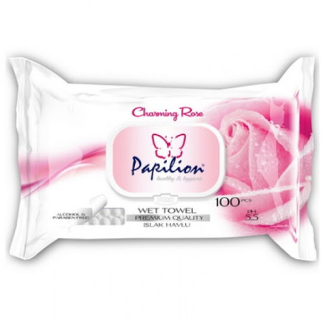 detail Papilion Vlhčené Ubrousky 100ks Rose