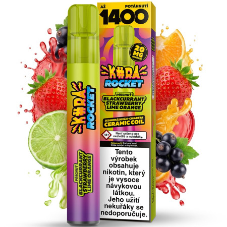 chi tiết Kura Rocket 1400 Blackcurrant Strawberry Lime